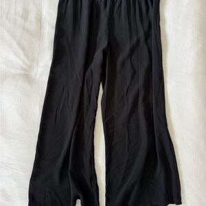 Eileen Fisher 100% Silk Black Wide Leg Pant